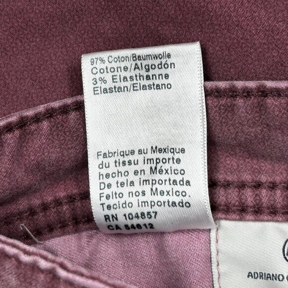 AG Adriano Goldschmied Everett Jeans Mens 34x31 Mauve Slim Straight Stretch - Picture 7 of 13